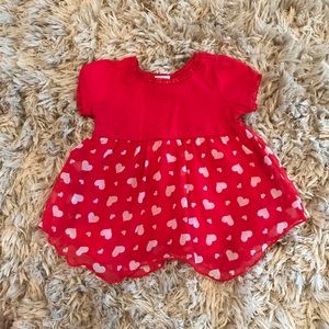 Girls red with hearts dress/top